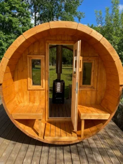 Outdoor Terrace 160 - 2 To 4 Person Barrel Sauna -Blue Wave Supplies 201229462 344069330619298 8660942165761321536 n