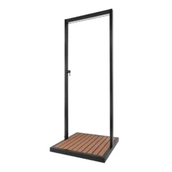Zen Black Outdoor Shower With Wood Effect Base 8 Zen Black Outdoor Shower With Wood Effect Base -Blue Wave Supplies BeBa 28529 3 Supersize