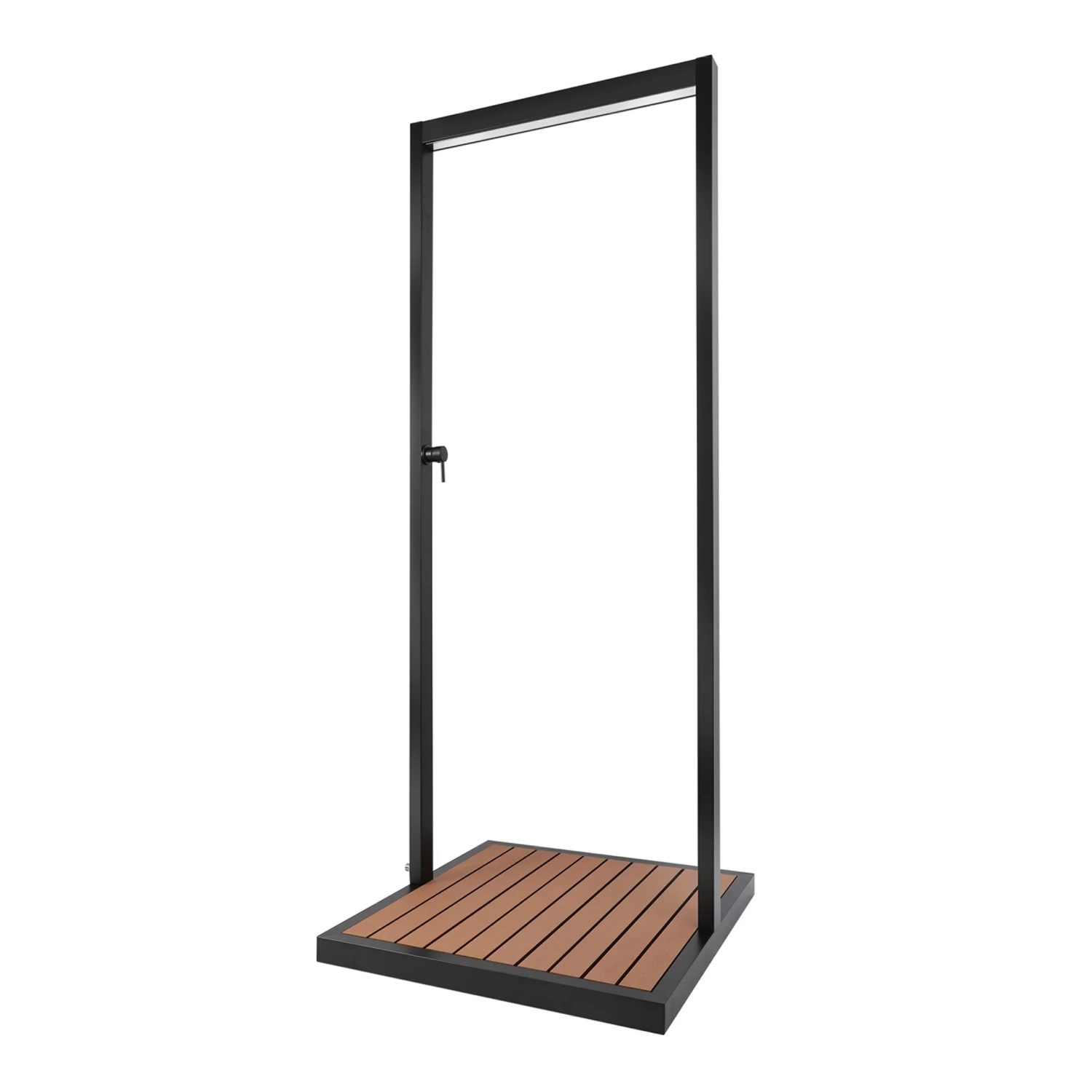 Zen Black Outdoor Shower With Wood Effect Base 3 Zen Black Outdoor Shower With Wood Effect Base - Image 3