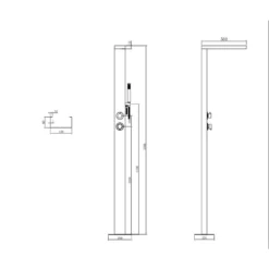 Suva Stainless Steel Outdoor Shower With Pencil Handset -Blue Wave Supplies BeBa 28530 3 Supersize