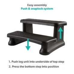 Smart Dual Riser Hot Tub Steps -Blue Wave Supplies Black