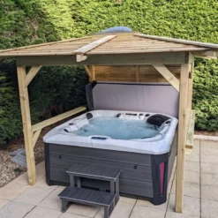 Brentano Wooden Hot Tub Gazebo With Tinted Dome Roof -Blue Wave Supplies BrentanoGazebo 2
