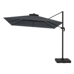 Como 3x3m Dark Grey Square Cantilever Garden Parasol With Base And Cover -Blue Wave Supplies FTR065 2 Supersize