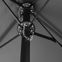 Como 2.7x4.5m Large Double Sided Grey Garden Parasol With Base And Cover -Blue Wave Supplies FTR144 4 Supersize