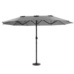 Como 2.7x4.5m Large Double Sided Grey Garden Parasol With Base And Cover -Blue Wave Supplies FTR144 7 Supersize
