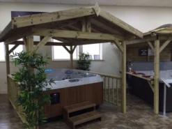 Apex Wooden Hot Tub Gazebo With Roof -Blue Wave Supplies IMG 2699