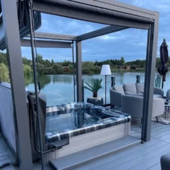 Bespoke Velarium Metal Hot Tub Gazebo With Waterproof Retracting Canopy Roof -Blue Wave Supplies OutdoorHaze VelariumGazebo10Square 9e5409b9 1e50 4e44 b4de e8fa69602693