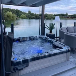 Bespoke Velarium Metal Hot Tub Gazebo With Waterproof Retracting Canopy Roof -Blue Wave Supplies OutdoorHaze VelariumGazebo7Square b78400d3 3fe5 43c6 a14f 19136b2ae576