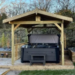 Apex Wooden Hot Tub Gazebo With Roof