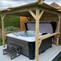 Brentano Wooden Hot Tub Gazebo With Tinted Dome Roof -Blue Wave Supplies OutdoorLookandBrentano