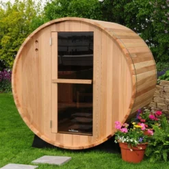 Deluxe 185 - 4 To 5 Person Indoor/Outdoor Barrel Sauna 10 Deluxe 185 - 4 To 5 Person Indoor/Outdoor Barrel Sauna -Blue Wave Supplies barrel sauna flowers
