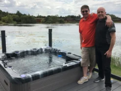 Outdoor Haze - 6 Person Hot Tub With 1 Lounger -Blue Wave Supplies outdoor haze hot tub with customer scaled